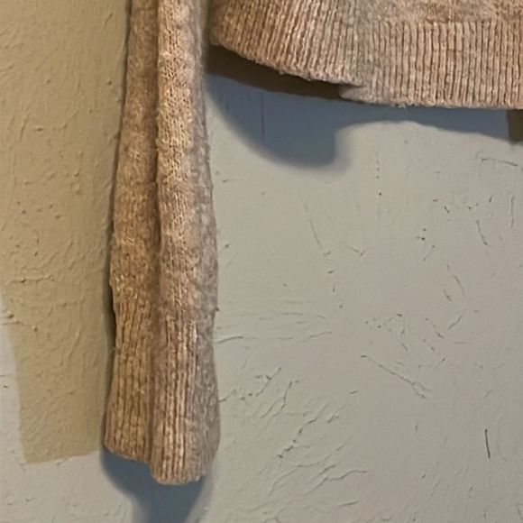 XS H & M Basic tan beige long sleeve open front knit cardigan sweater - Picture 6 of 13